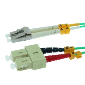 10m LC-SC 10Gb 50/125 OM3 M/M Duplex Fiber Cable Aqua Jacket