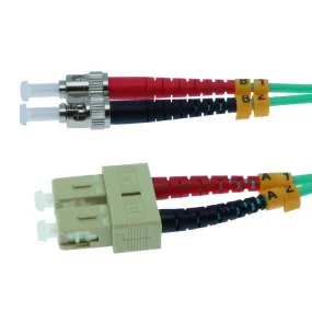 10m SC-ST 10Gb 50/125 OM3 M/M Duplex Fiber Cable Aqua Jacket