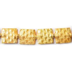 12mm 22kt Gold Plated Copper Tree Embossed Square Beads 8 inch 15 beads