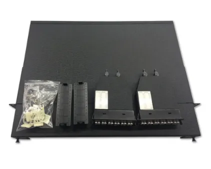 19” 1U Fiber Optic Patch Panel with Two 24Port (12-Duplex) LC to MPO Cassettes