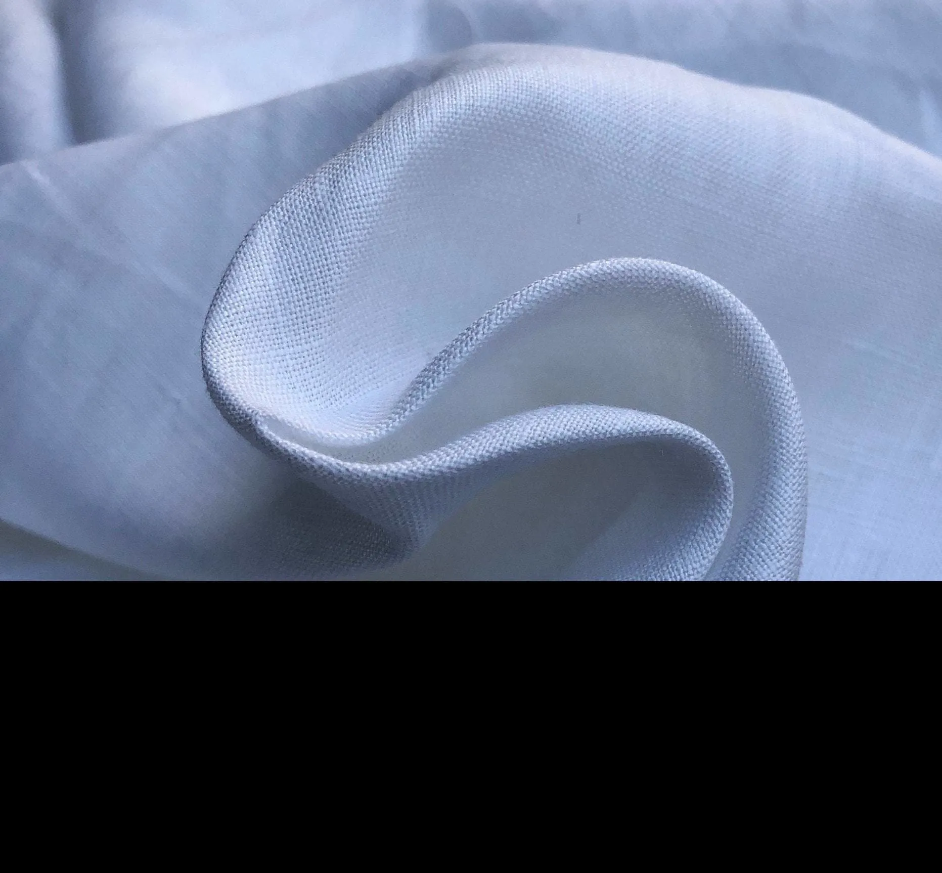 58" 100% Linen Flax 6 OZ Optic White & Black Light Woven Fabric By the Yard