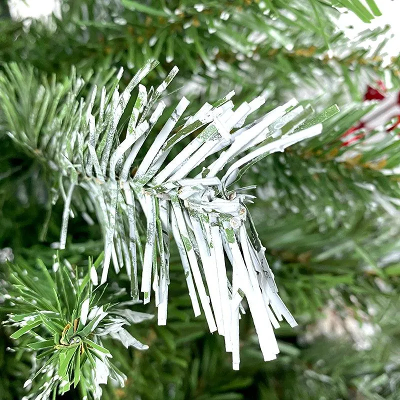 6FT Artificial Green PVC Christmas Tree with Pinecones and Red Berries