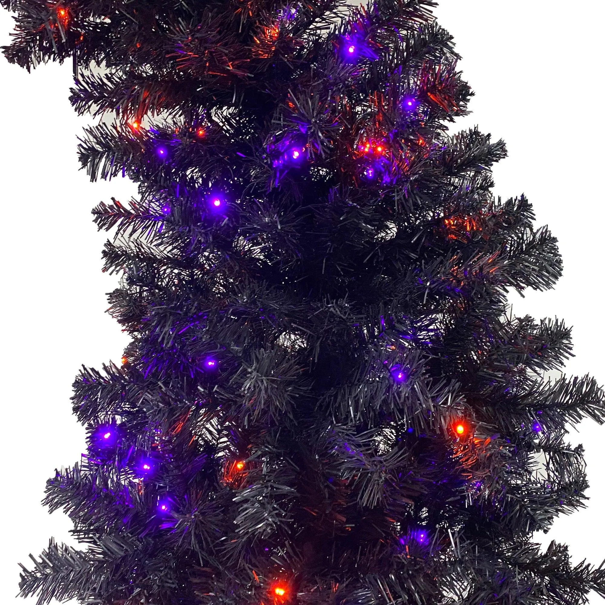 6FT Hinged Fraser Fir Artificial Fir Bent Top Christmas Tree, Xmas Tree Bendable Grinch Style 1,080 Lush Branch Tips, 250 LED Lights