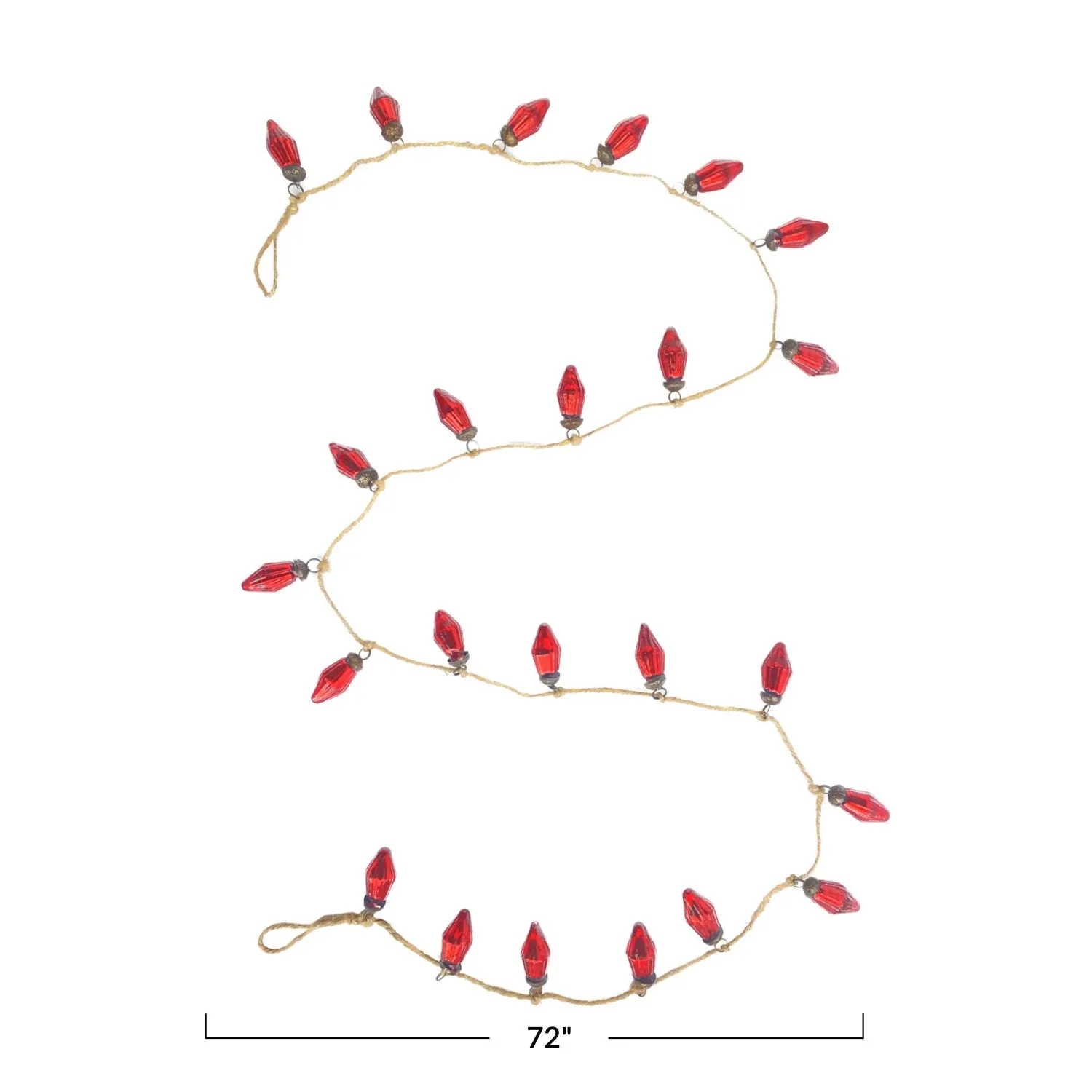 72'' Red Mercury Glass Ornament Garland