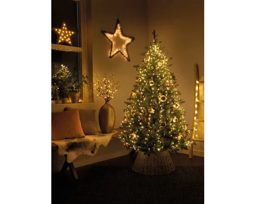 8' LED Tree Cascade Micro Lights Green Wire