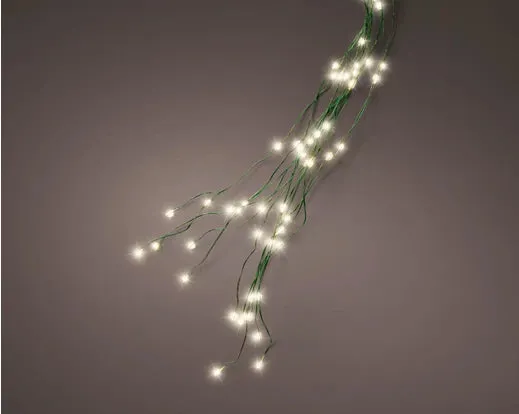 8' LED Tree Cascade Micro Lights Green Wire