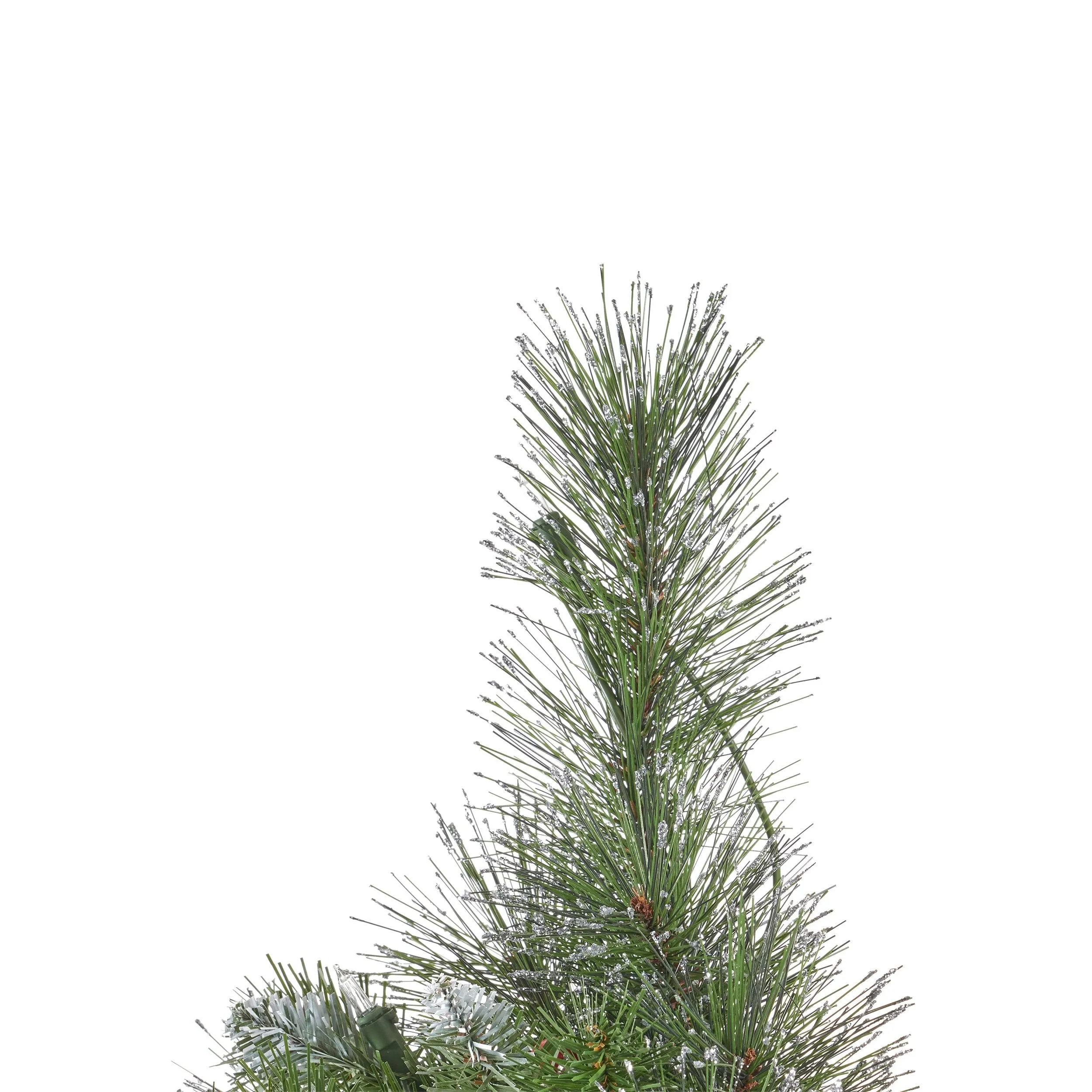 9-foot Mixed Spruce Hinged Artificial Christmas Tree with Glitter Branches, Red Berries, and Pinecones - NH273703