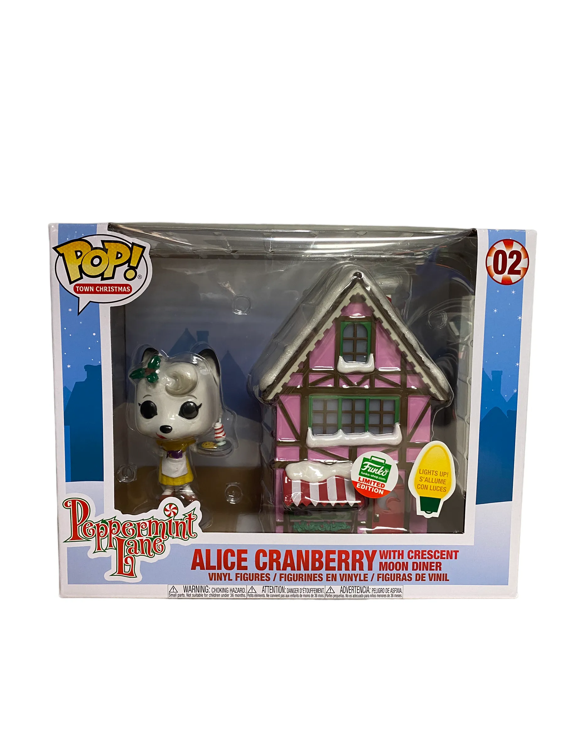 Alice Cranberry With Crescent Moon Diner #02 (Lights Up) Funko Pop Town Christmas! - Peppermint Lane - Funko Shop Exclusive - Condition 9.5 /10