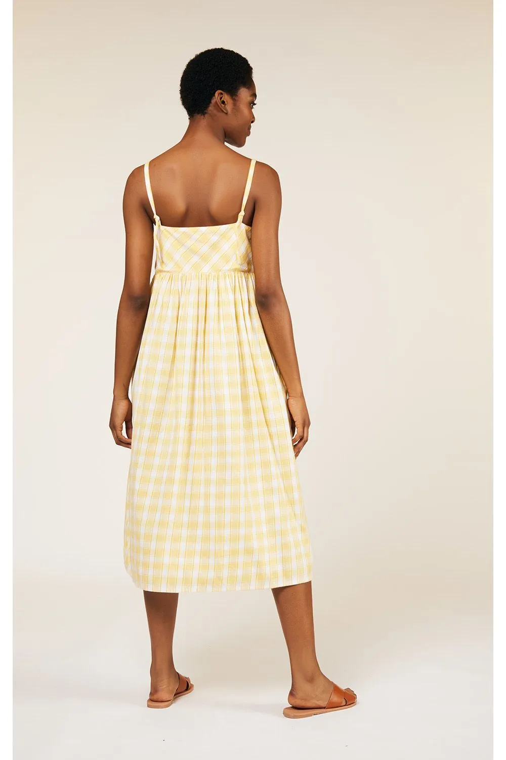 Annabel Dress in Yellow Check