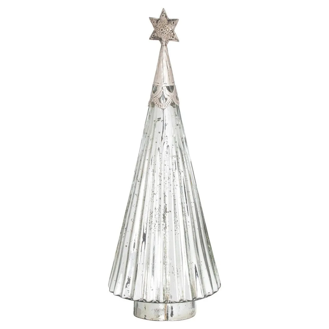 Antique Silver Glass Xmas Tree