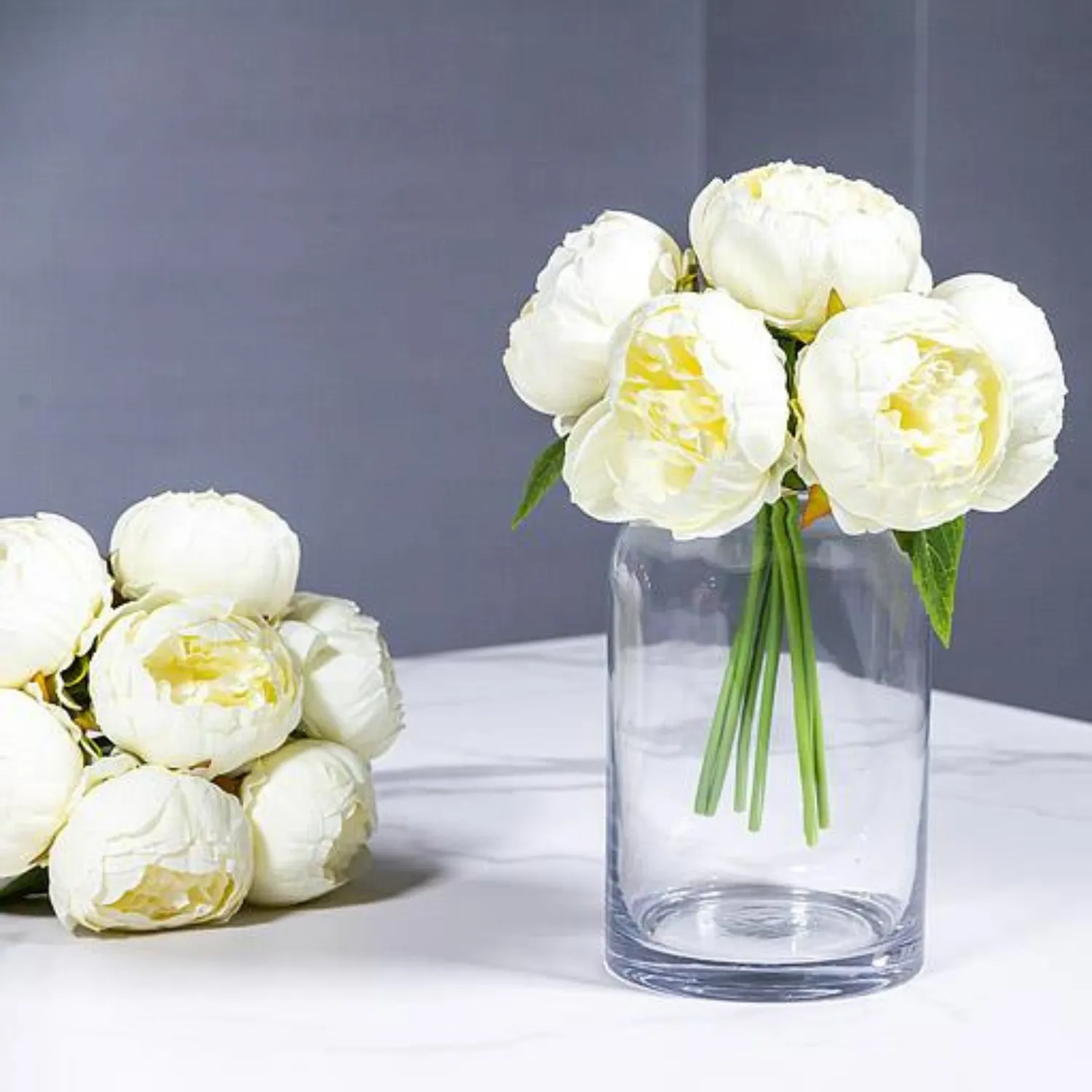 Artificial White Peony Bouquet