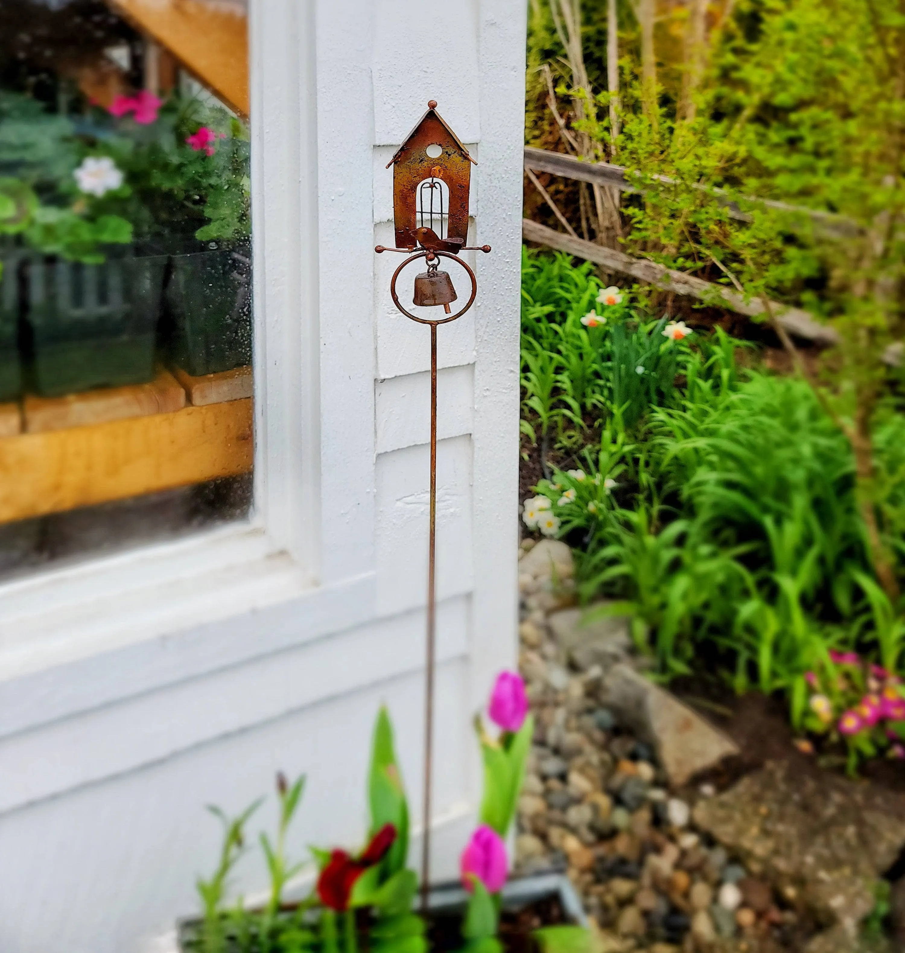 Bird House Garden Decor Stakes