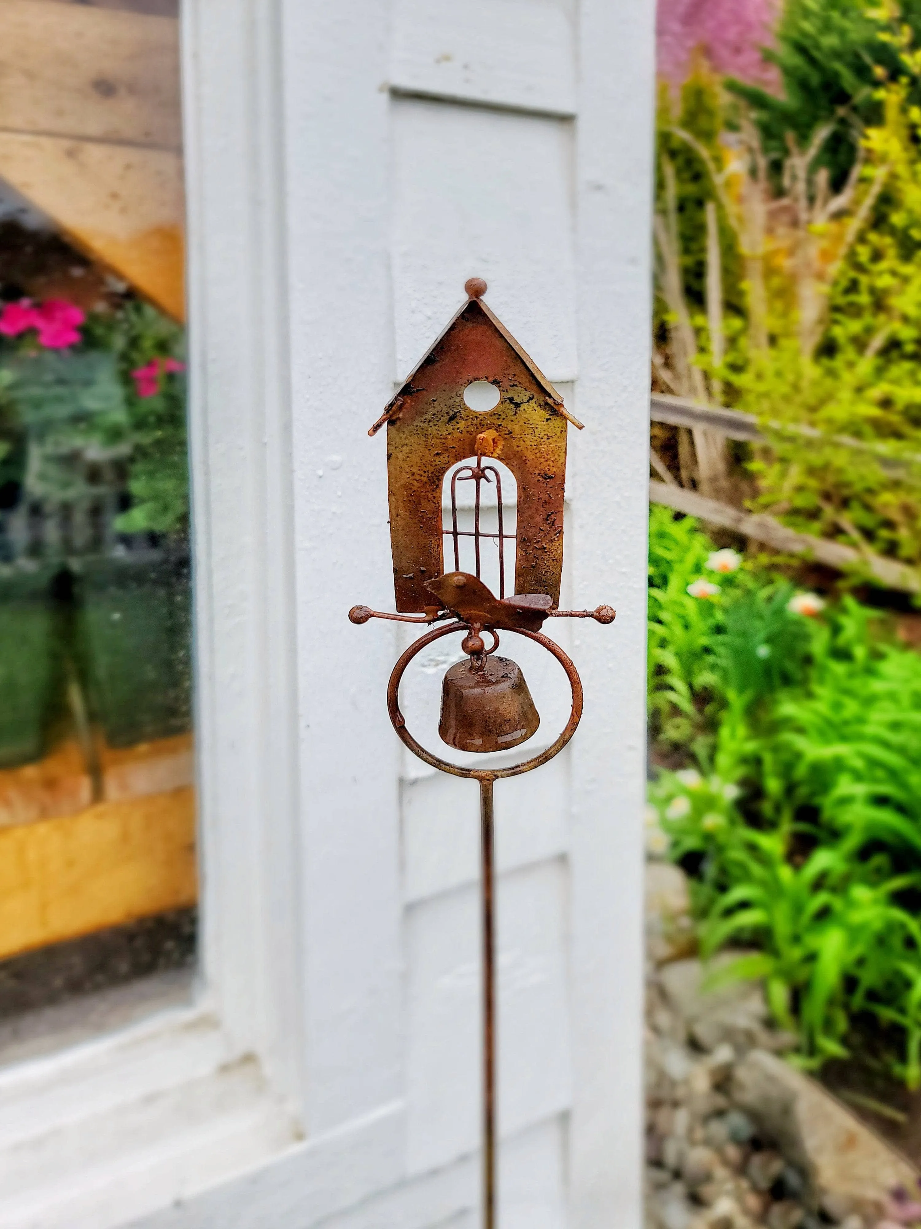 Bird House Garden Decor Stakes