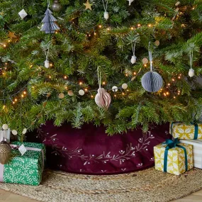 Burgundy Velvet Christmas Tree Skirt