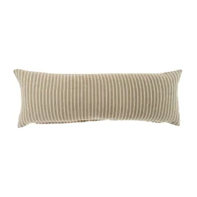 Butterscotch Striped Linen Kidney Toss Pillow