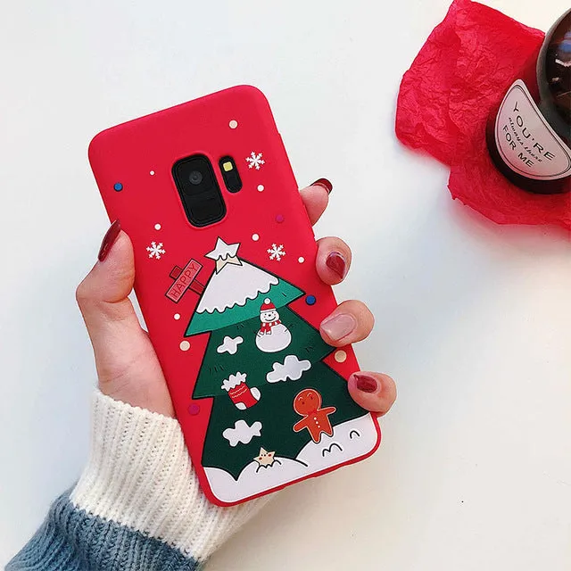 Christma phone case For Samsung Galaxy S8 S9 Plus Note 9 8 A5 2017 silicone protective Cover For Samsung A6 A7 A8 2018 Plus Case