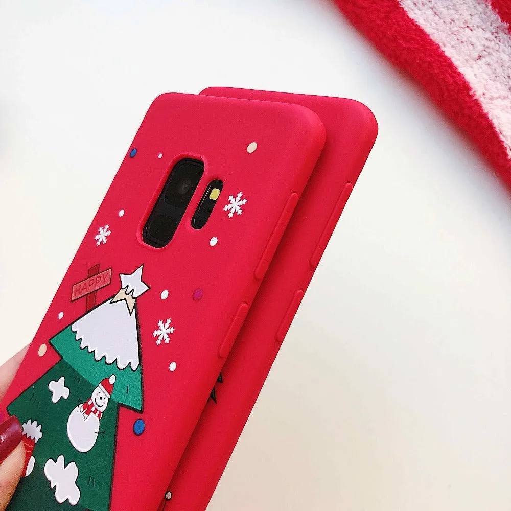 Christma phone case For Samsung Galaxy S8 S9 Plus Note 9 8 A5 2017 silicone protective Cover For Samsung A6 A7 A8 2018 Plus Case