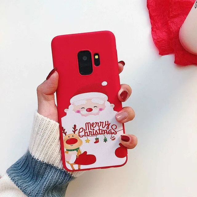 Christma phone case For Samsung Galaxy S8 S9 Plus Note 9 8 A5 2017 silicone protective Cover For Samsung A6 A7 A8 2018 Plus Case