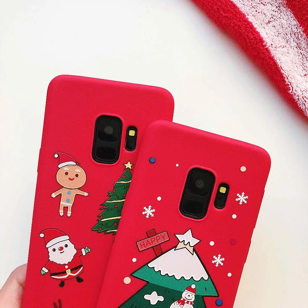 Christma phone case For Samsung Galaxy S8 S9 Plus Note 9 8 A5 2017 silicone protective Cover For Samsung A6 A7 A8 2018 Plus Case