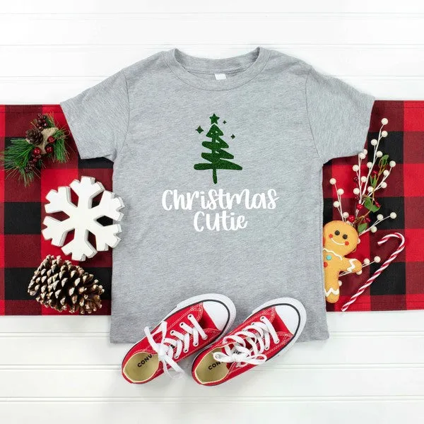 Christmas Cutie Tree Glitter Toddler Graphic Tee