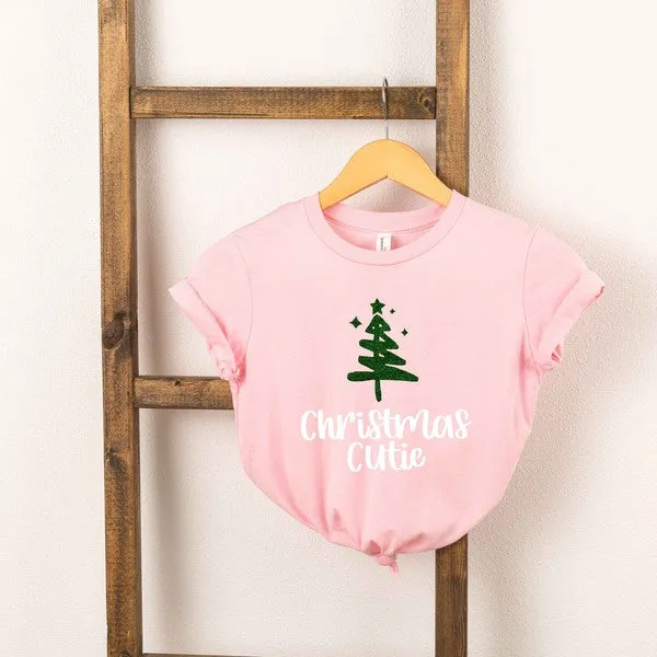 Christmas Cutie Tree Glitter Toddler Graphic Tee