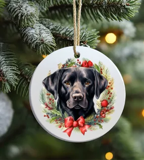 Christmas Ornament, Dog, Black Labrador, Frosted Acrylic