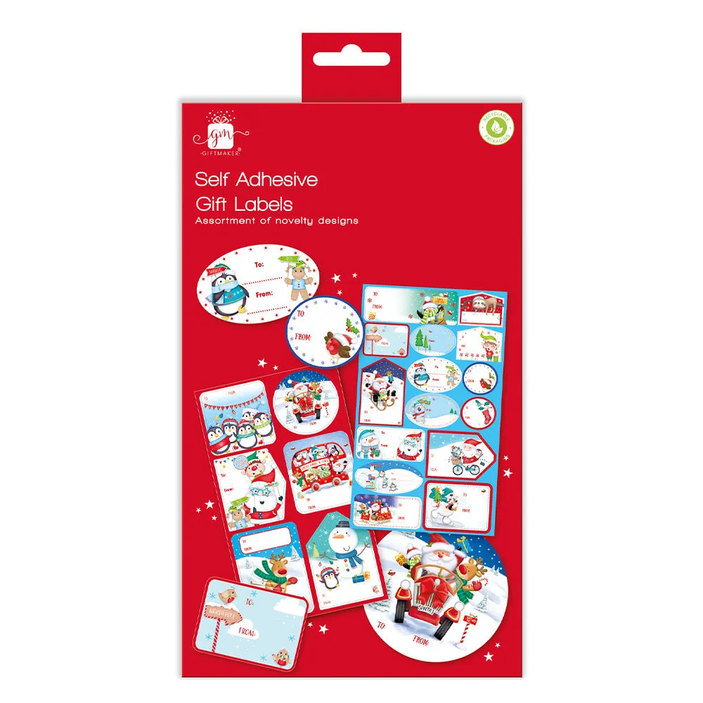 Christmas Self Adhesive Gift Labels 48pk