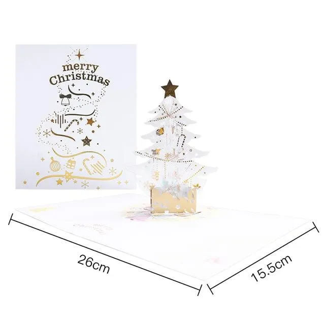 Christmas Tree 3D Pop Up Greeting Cards