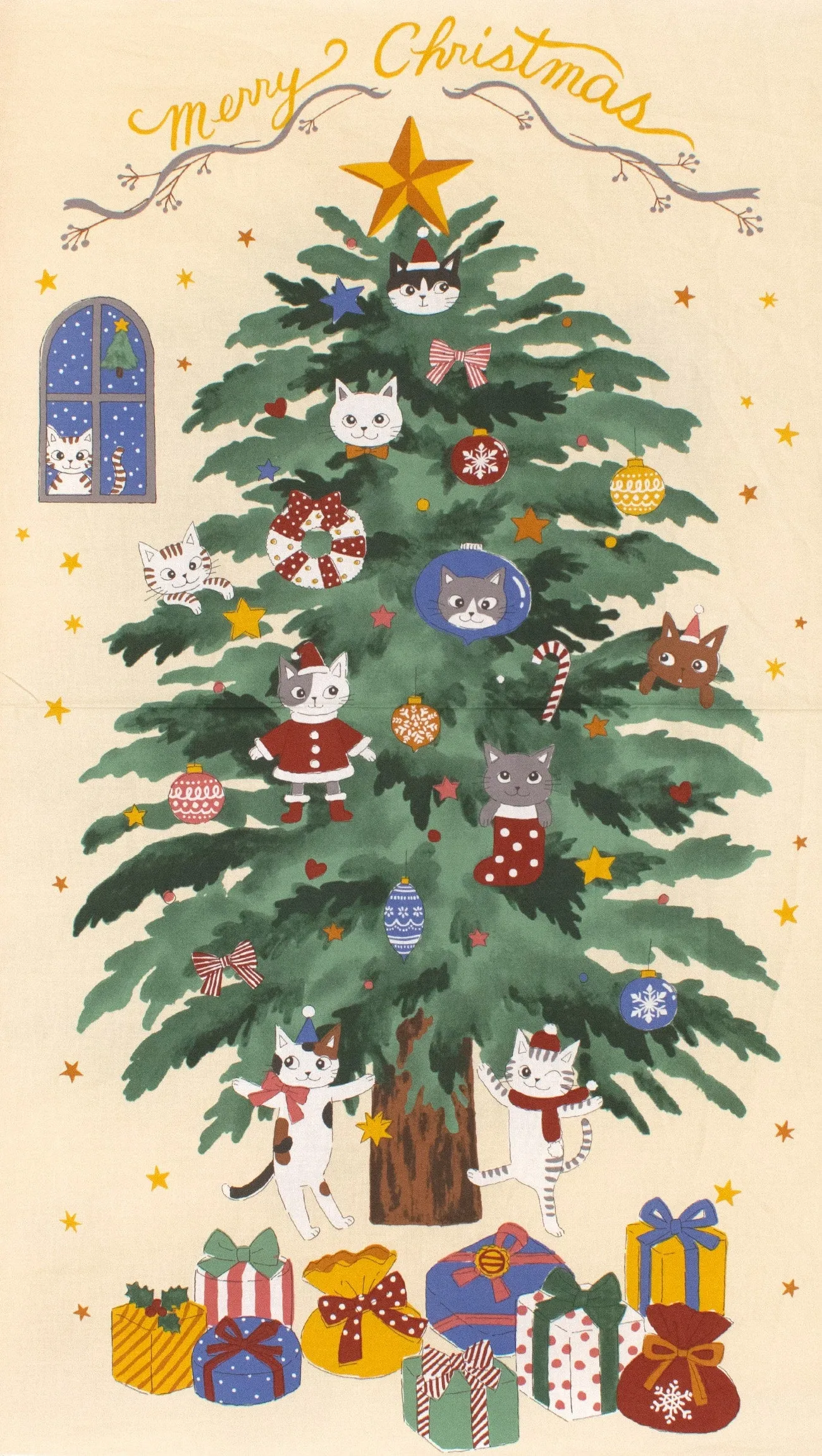 Christmas Tree Kitties Panel