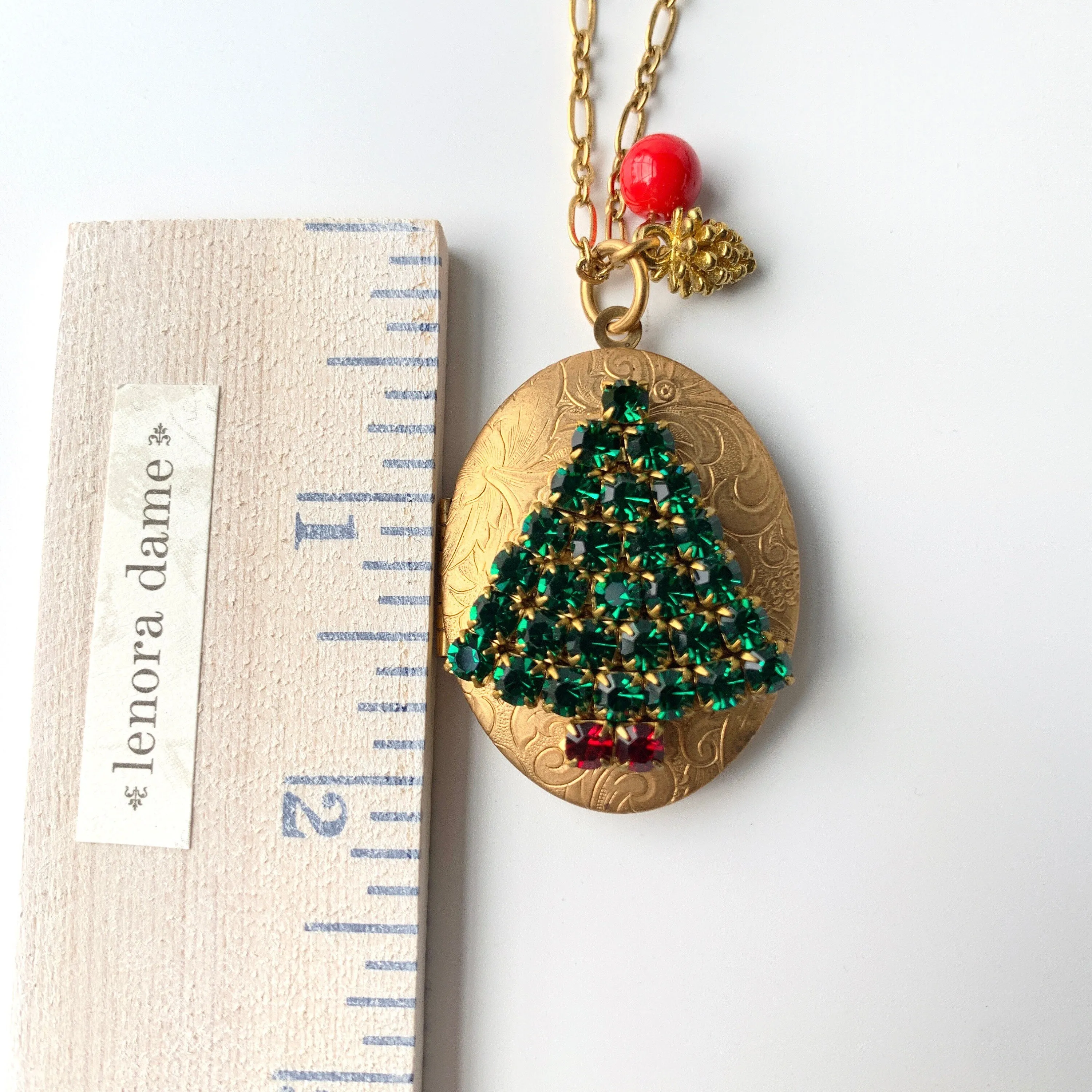 Christmas Tree Locket Necklace