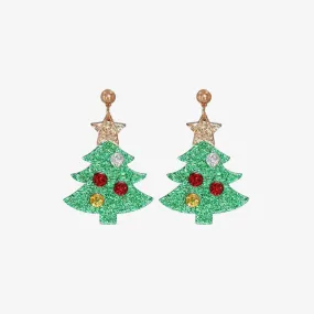 Christmas Tree Rhinestone Alloy Earrings