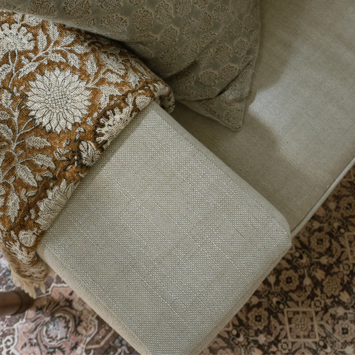 Denver 86" Natural Linen Slipcover Sofa