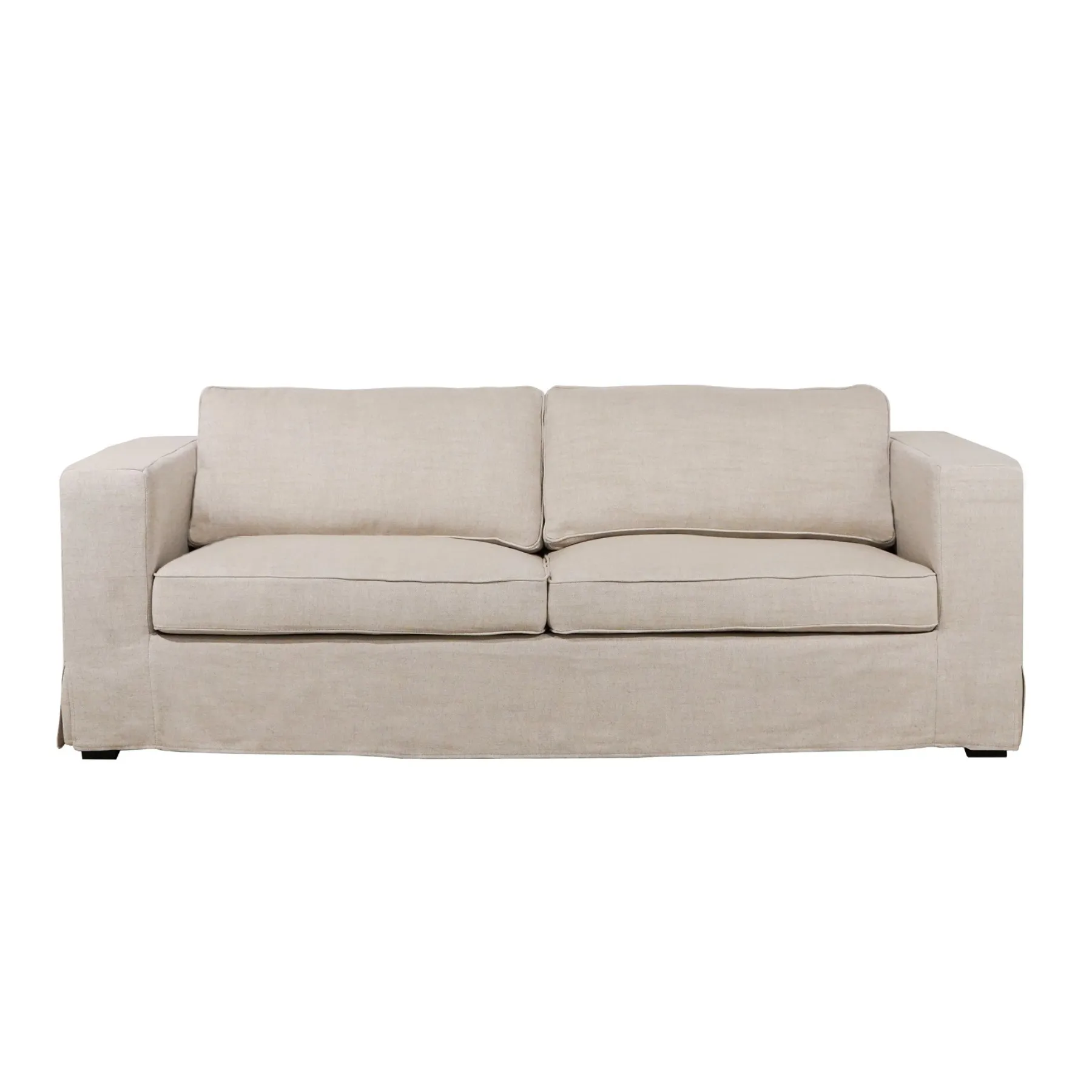 Denver 86" Natural Linen Slipcover Sofa