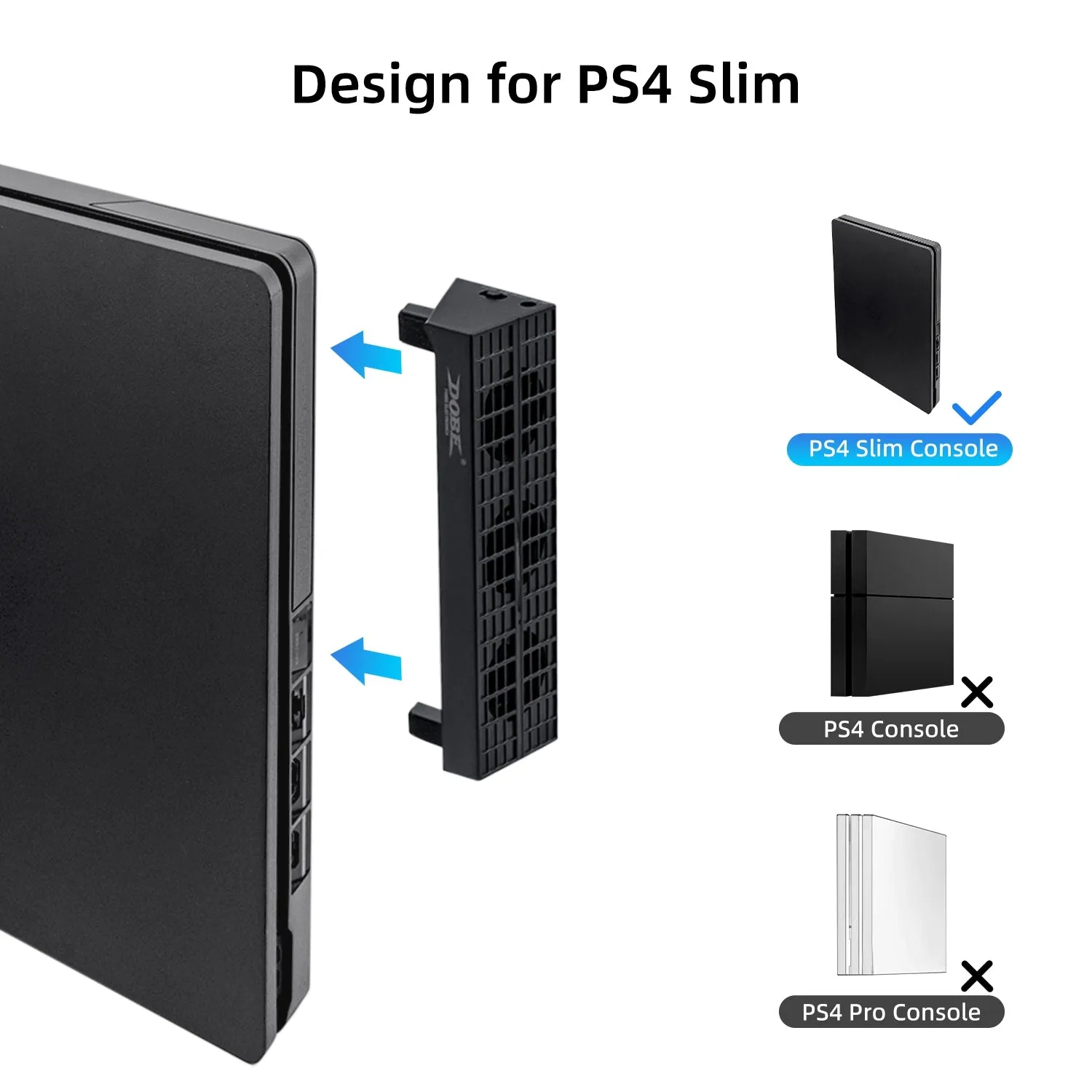 DOBE Intelligent Cooling Fan For PS4 Slim Gaming Console