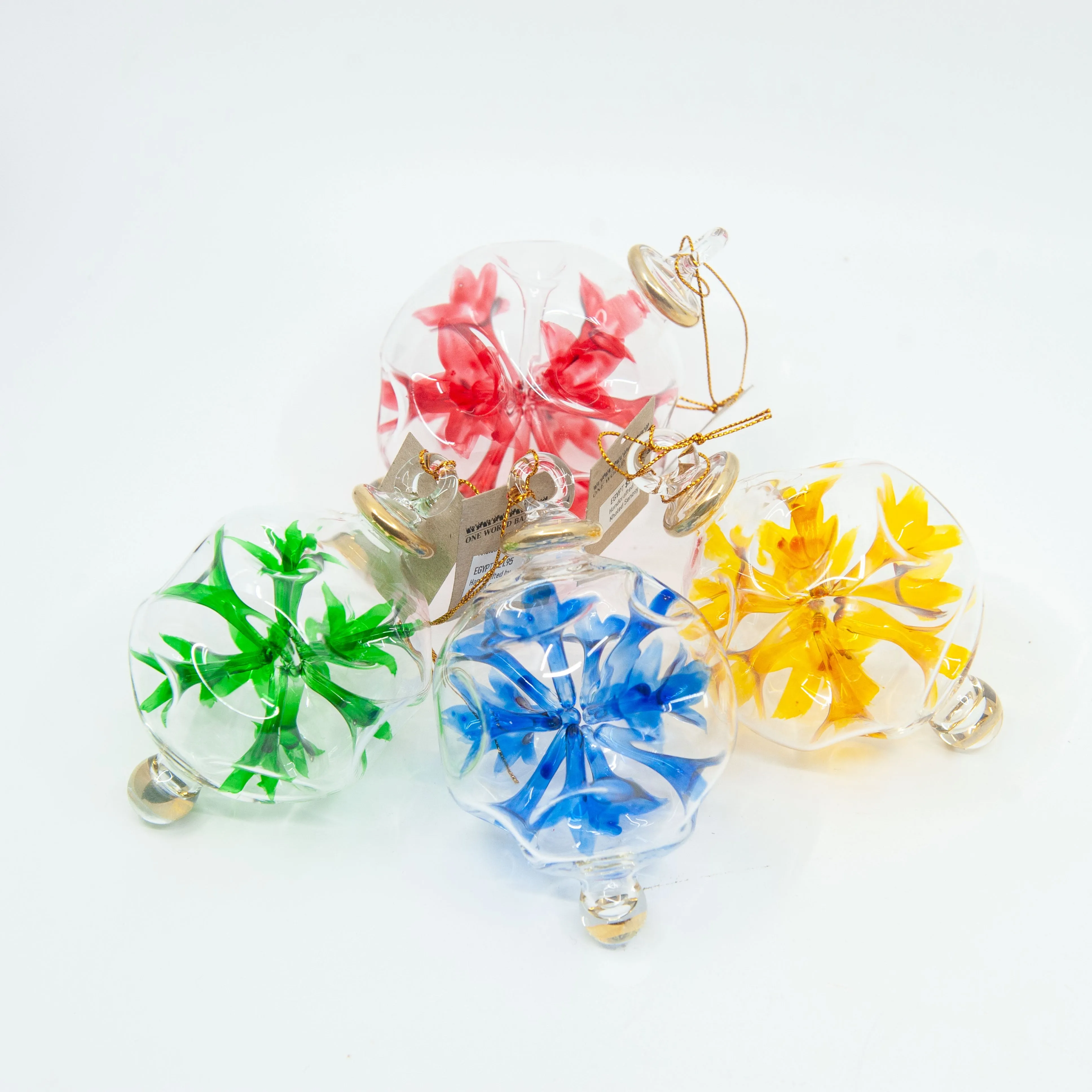 Egyptian Snowflake Glass Ornaments