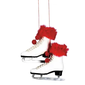 Faux Fur Trimmed Figure Skates Ornament