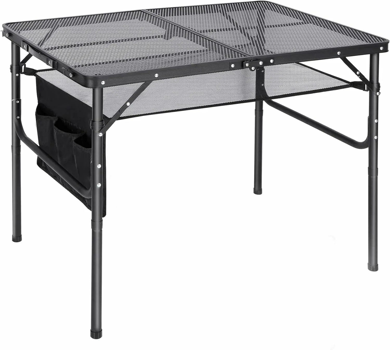 Folding Grill Table for Outside with Adjustable Height Legs