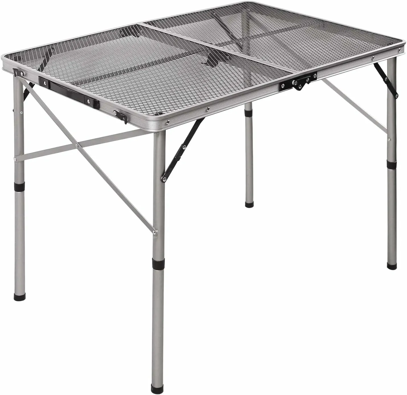 Folding Grill Table for Outside with Adjustable Height Legs