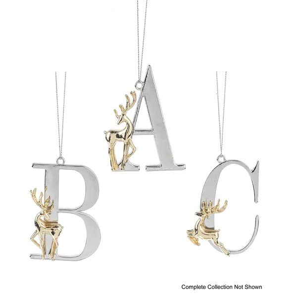 Ganz Elegant Reindeer Monogram Ornaments