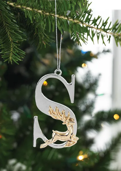 Ganz Elegant Reindeer Monogram Ornaments