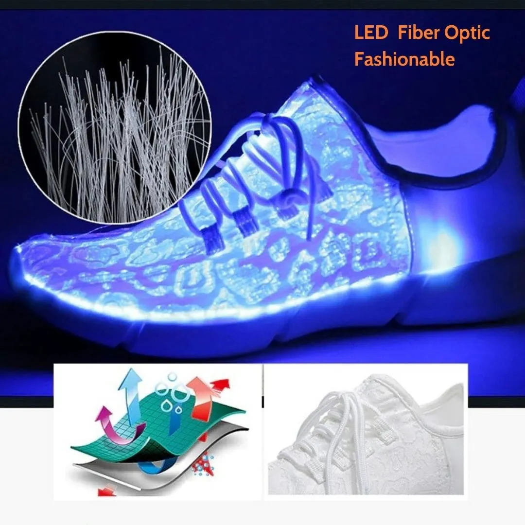 Groovywish Women Led Fiber Optic Orthopedic Sneakers