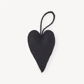 Hand Embroidered Ornament - Eternal Heart - Black