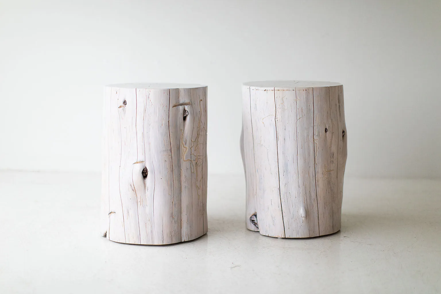 Large Tree Stump Side Tables - 1319 - Whitewash