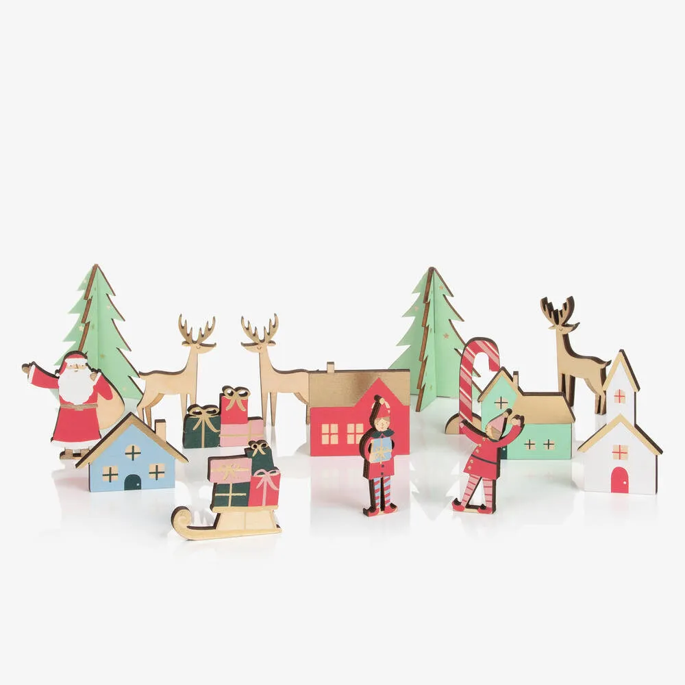 Meri Meri Festive Village Wooden Advent Calendar