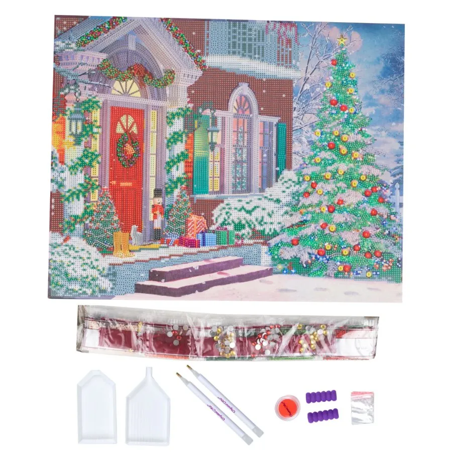 "Christmas House" Crystal Art Kit 40x50cm