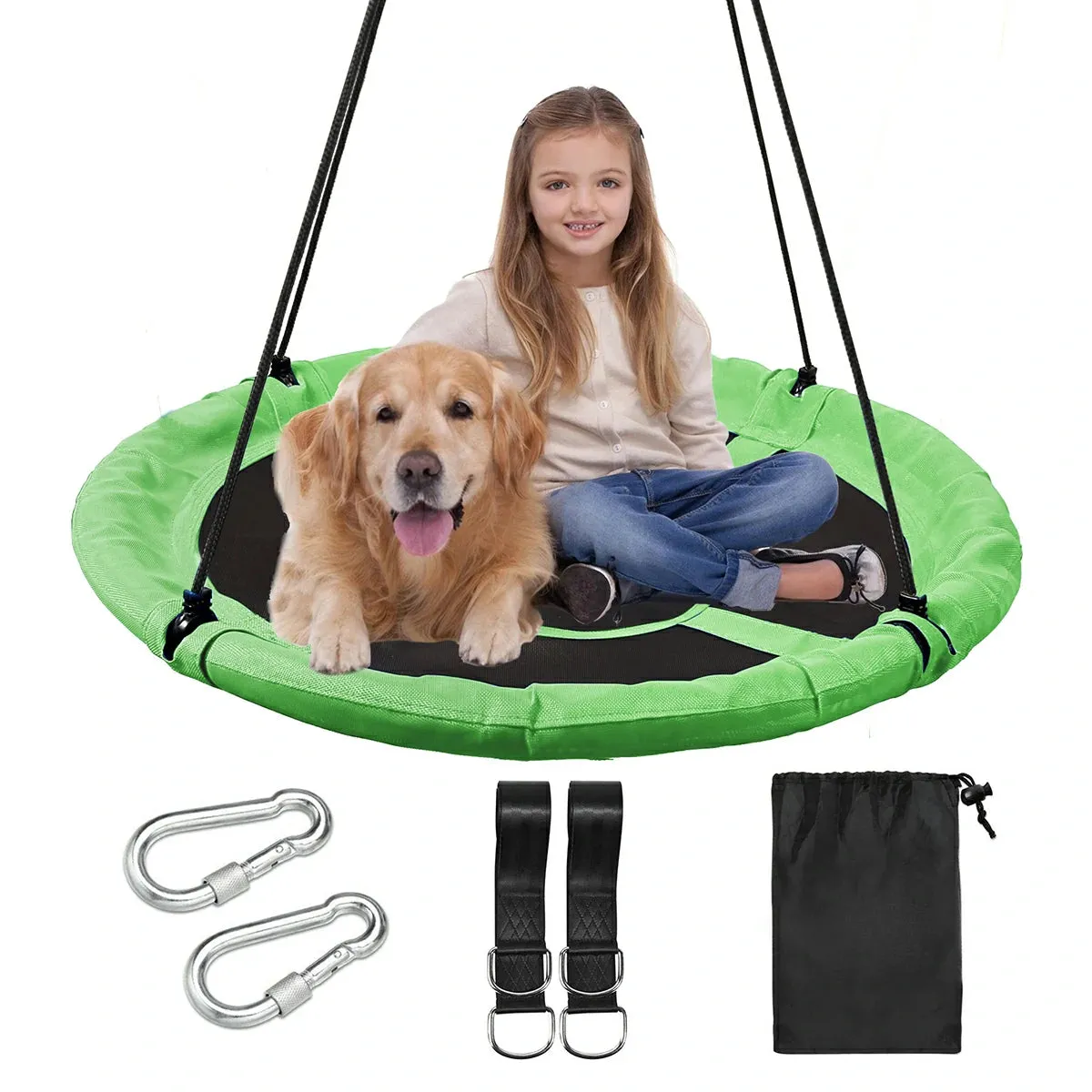 Round Saucer Swing for Kids Outdoor 40"/43"