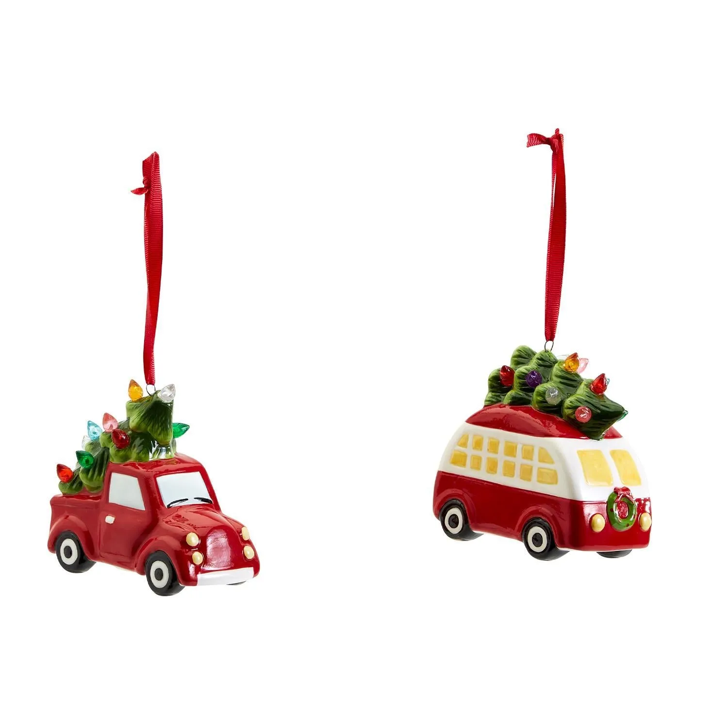 Two's Company Retro Light Up Truck or Camper Tree Ornament