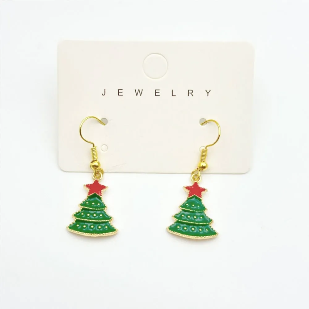 Wallesar Santa Claus Christmas Tree Cartoon Earrings