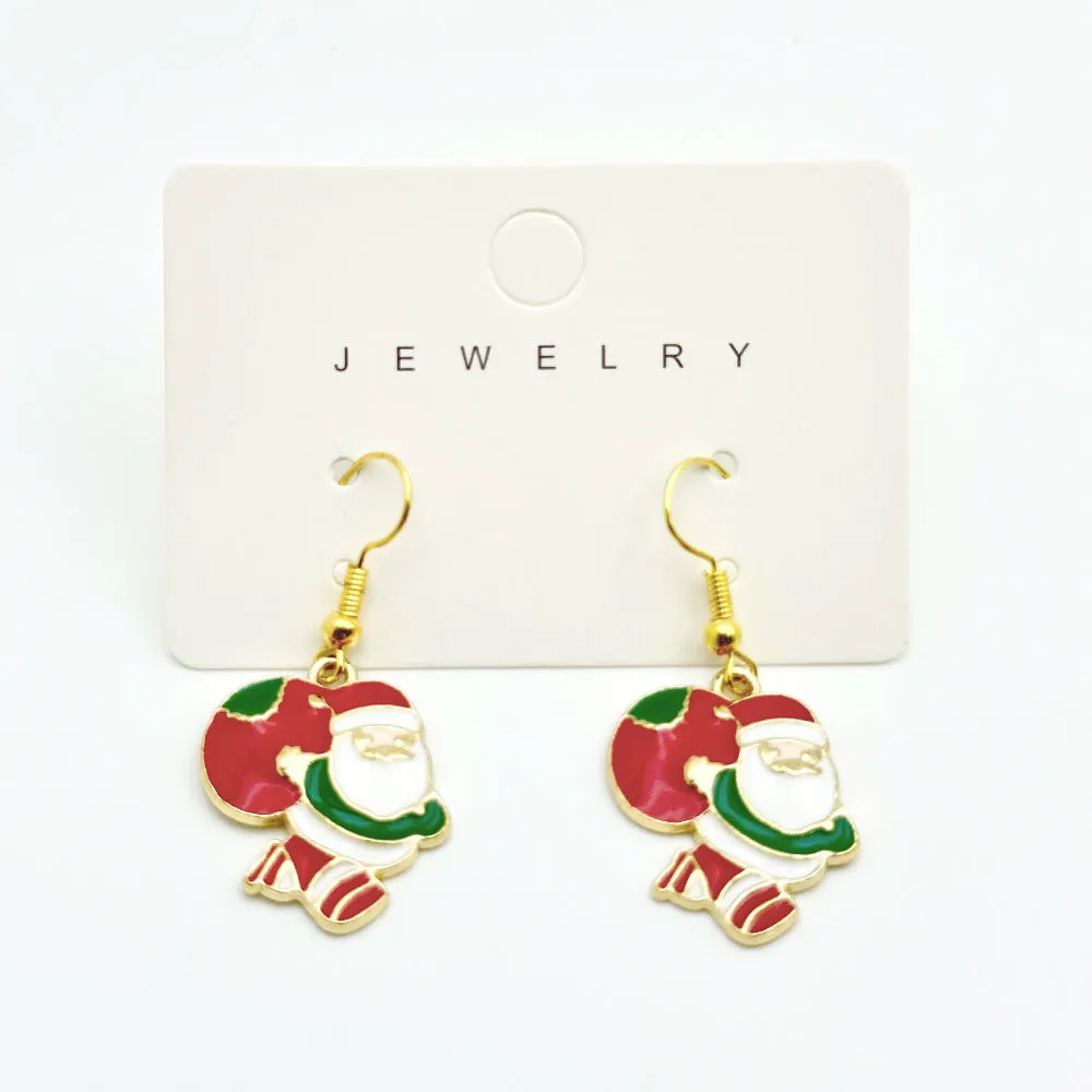 Wallesar Santa Claus Christmas Tree Cartoon Earrings