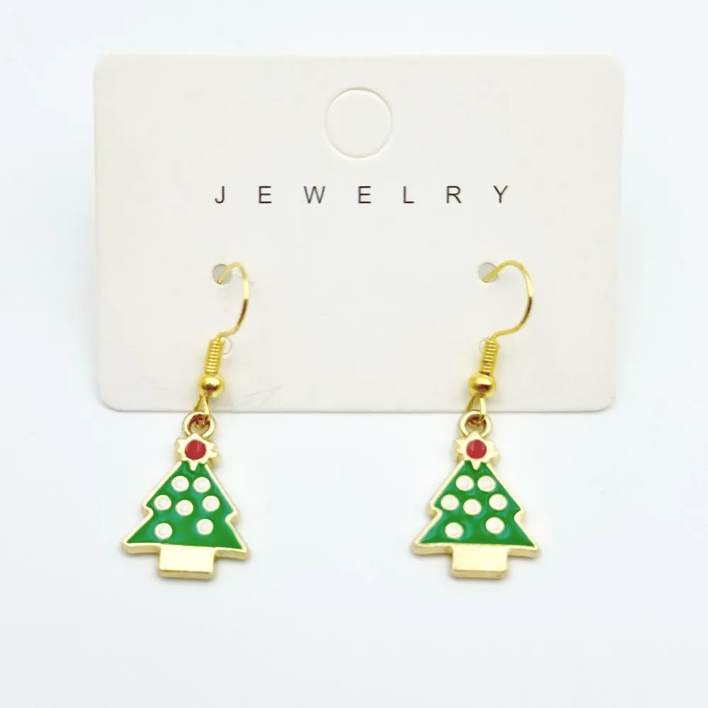 Wallesar Santa Claus Christmas Tree Cartoon Earrings